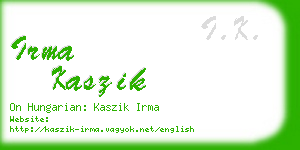 irma kaszik business card